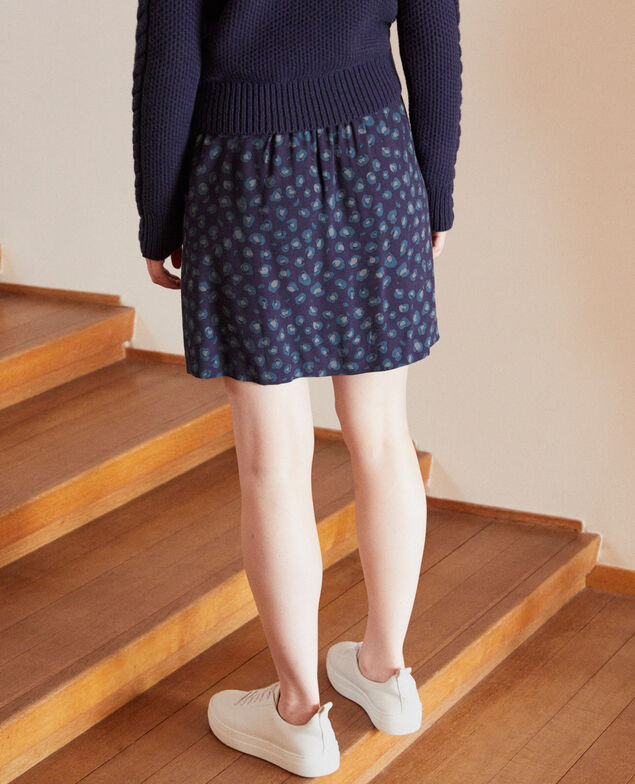 Falda corta estampada Azul