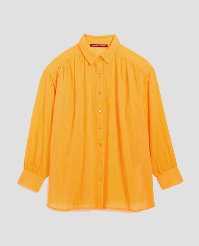 Blusa de algodón plisado H450 artisan's gold