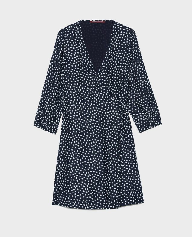 Vestido cruzado de seda Small dots