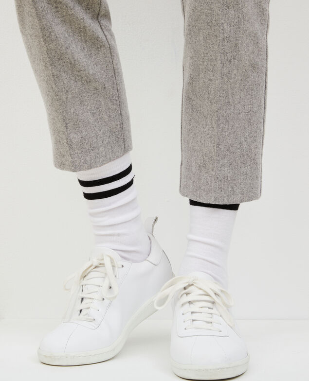 Sneakers de cuero con cordones Optical white