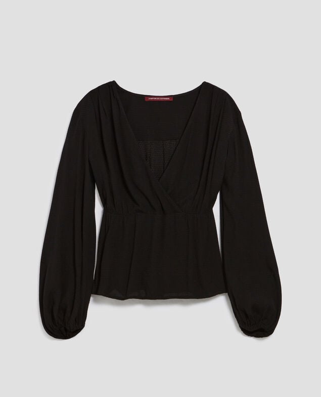 Blusa cruzada fluida H091 black beauty