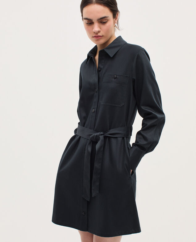 Vestido camisero corto estilo workwear K080 vulcan gray