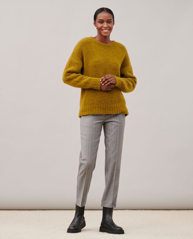 MARGUERITE - Pantalón cigarette 6005 light grey stripe