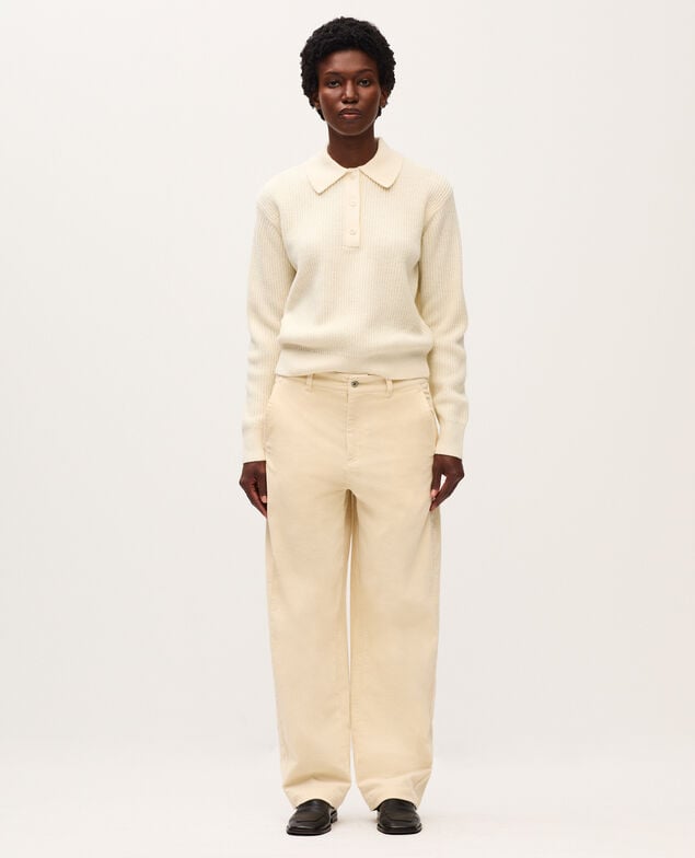 Jersey con cuello polo U010 off white