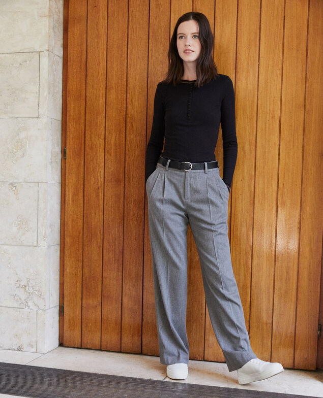 Pantalón de corte amplio Gris