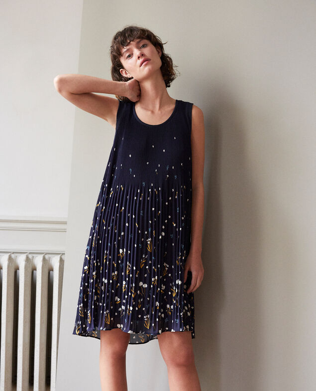 Vestido plisado Azul