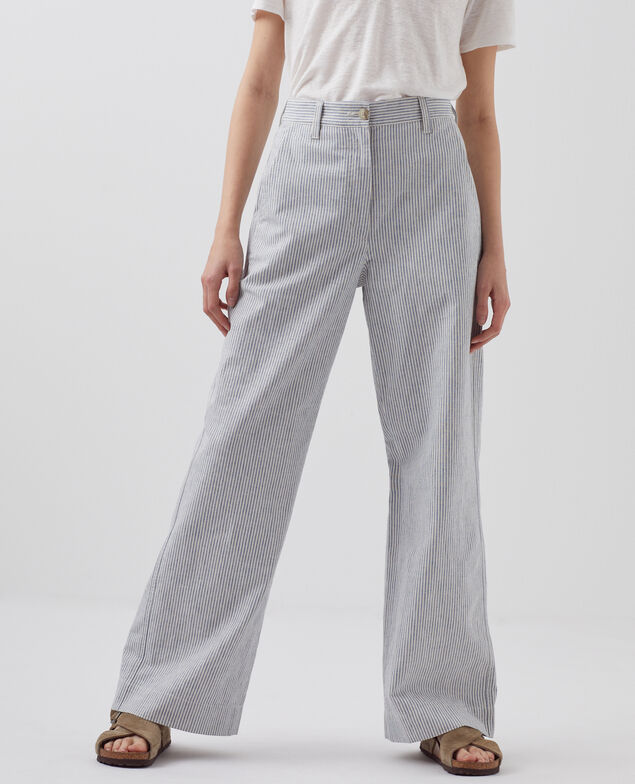 BLANDINE - Pantalón recto H611 blue mini st