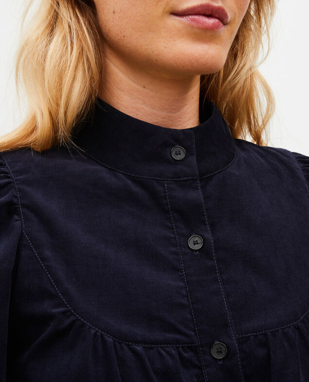 Camisa de terciopelo con pechera Night sky
