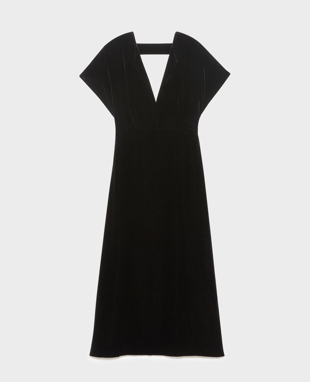 Vestido largo de terciopelo A091 black