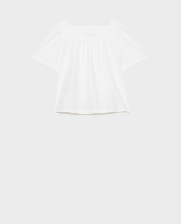 Top de seda y algodón Brilliant white