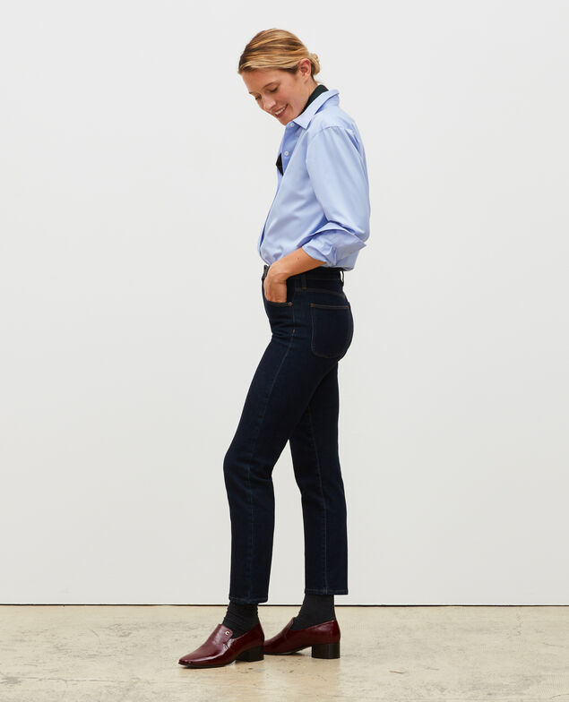 SLIM HIGH RISE - Jeans cropped 5 bolsillos Denim rinse
