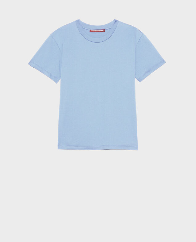 Camiseta de algodón con cuello redondo Blue heron