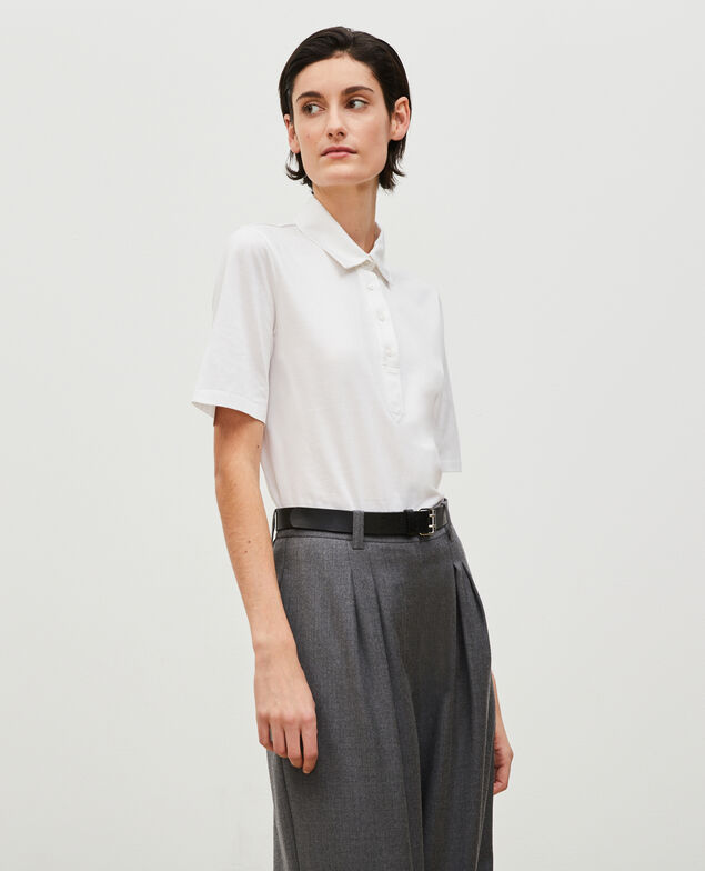 Polo de algodón egipcio Optical white