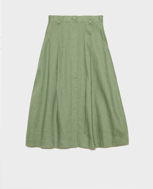 Falda larga de lino 52 green