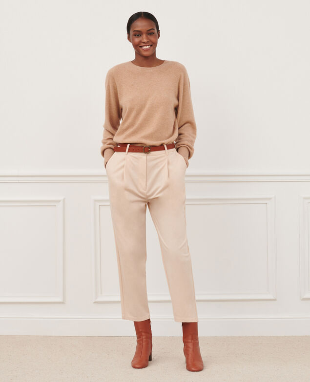 Pantalón cigarette 31 beige