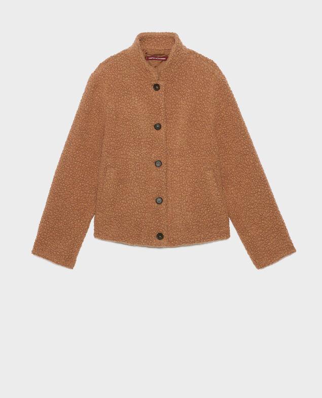 Cazadora corta de lana mezclada 8849 31 beige