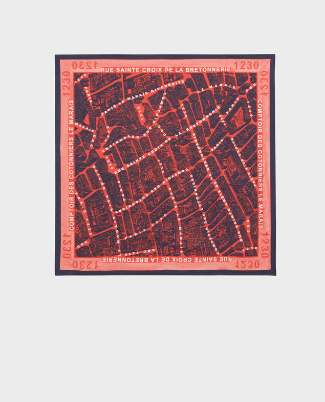 Foulard cuadrado de seda Valiant poppy