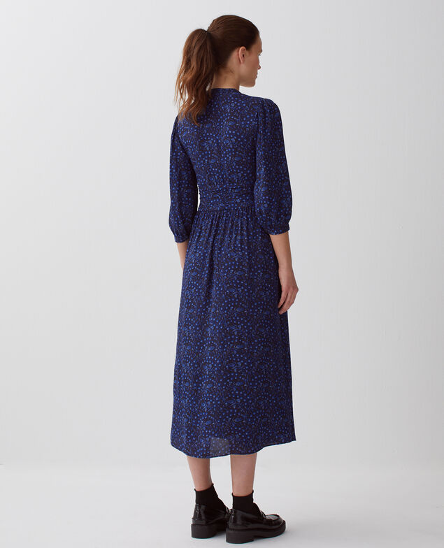 Vestido largo fluido I662 batik navy