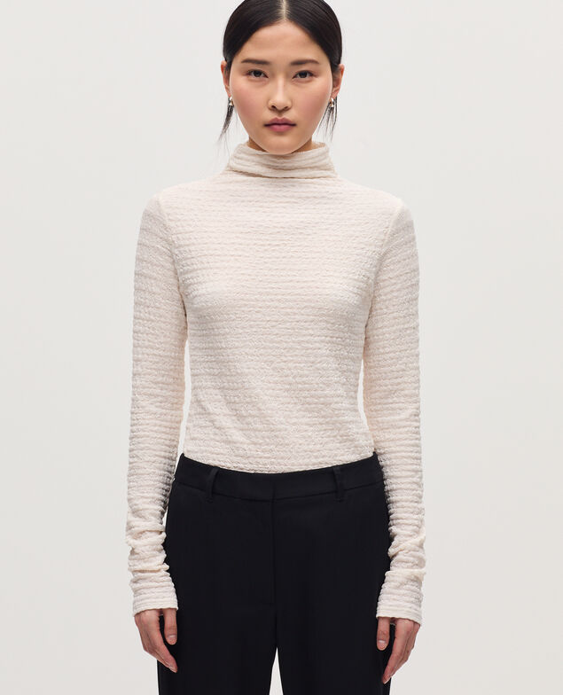 Top con cuello subido y textura K000 white