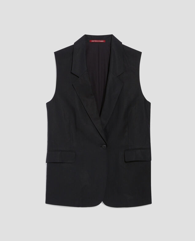 Chaqueta de traje sin mangas H091 black beauty