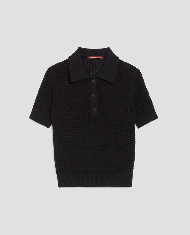 Jersey cuello polo de manga corta H091 black beauty
