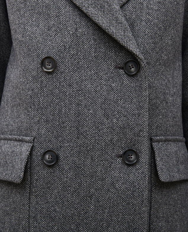 Abrigo cruzado oversize de lana Medium grey melange