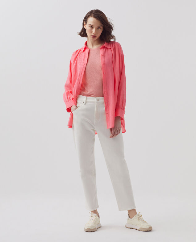 Blusa de algodón plisado H110 lantana