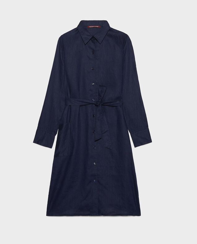 Vestido camisero de lino Maritime blue