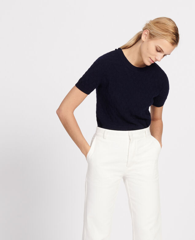 Jersey con escote redondo, 100 % Cachemir  Maritime blue