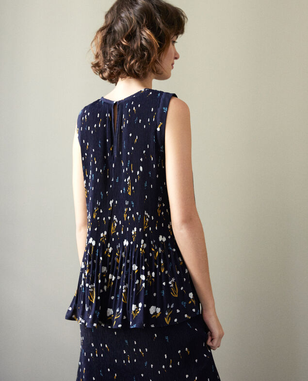Blusa plisada Azul
