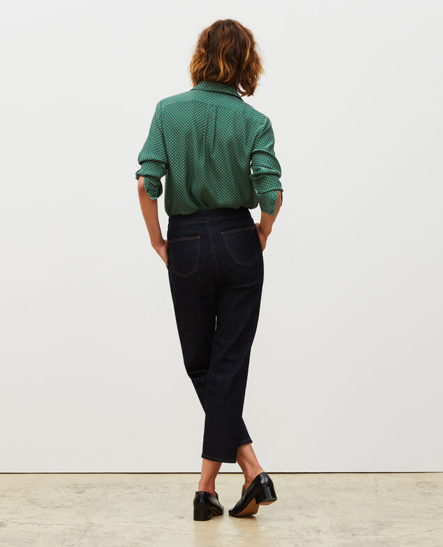 CHINO - Pantalón carrot en denim con talle alto Denim rinse