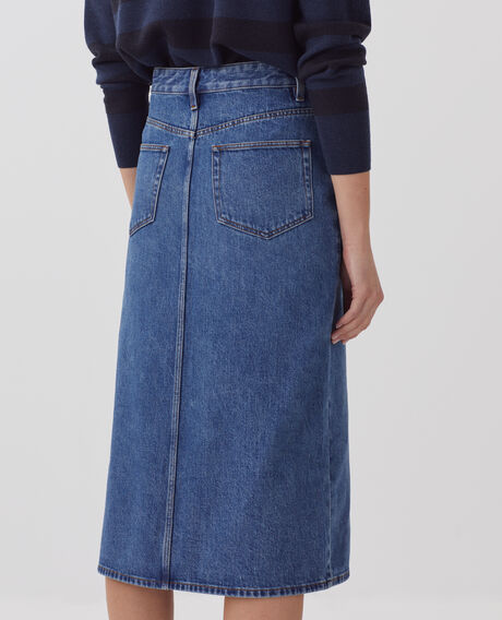 Falda midi en denim J650 vintage wash ss25