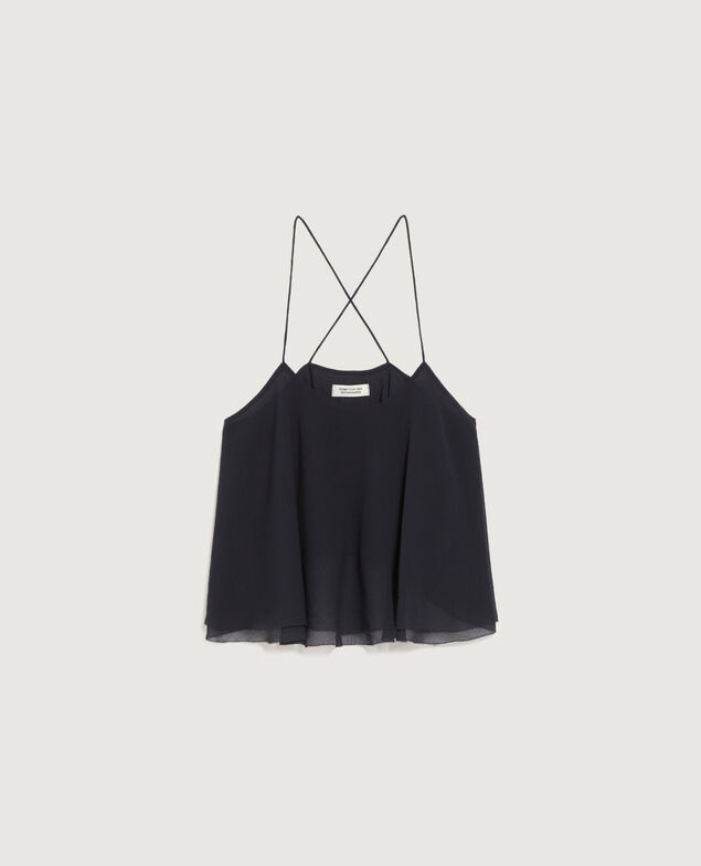 Top de muselina con tirantes cruzados K080 vulcan gray