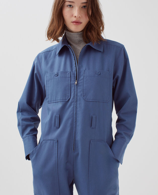 Mono cargo con cremallera I640 gray blue