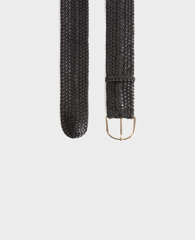 Cinturón ancho trenzado de cuero 8853 09 black