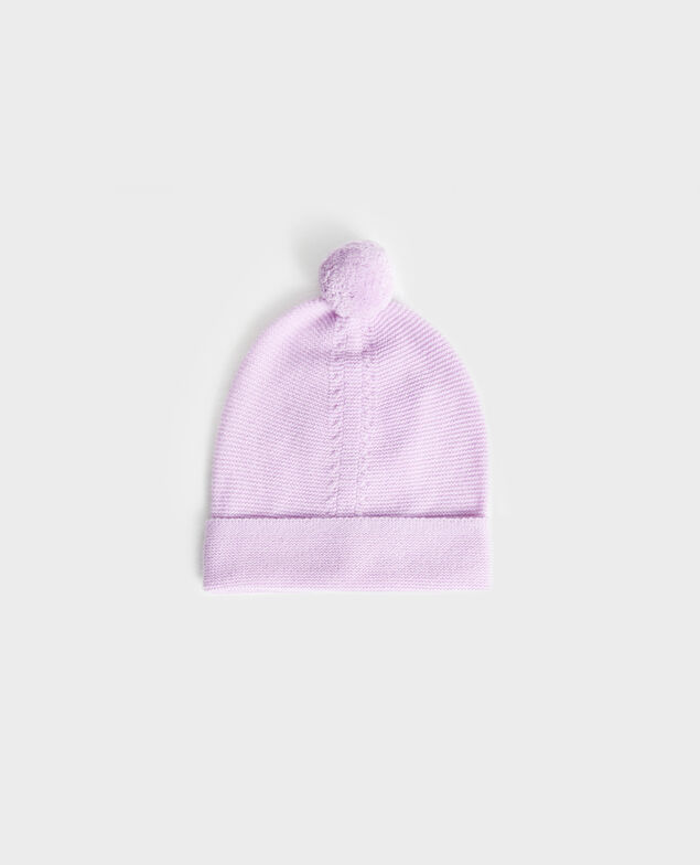 Gorro de cachemir con pompón Pastel lilac