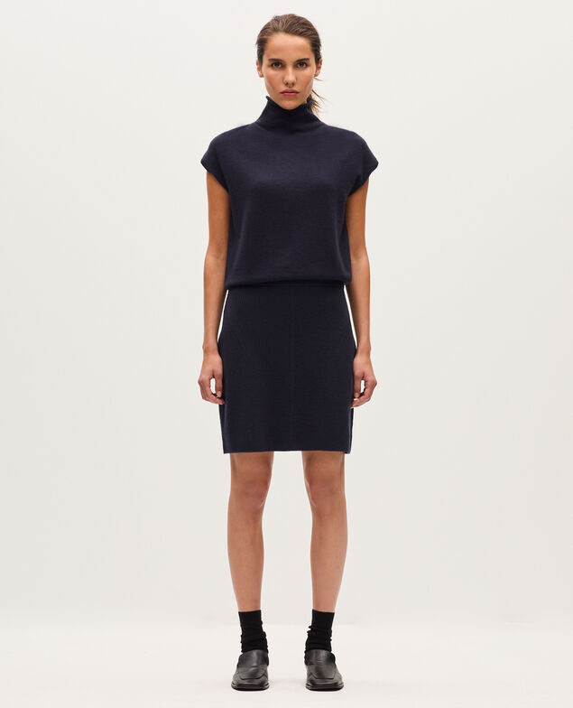 Falda corta de lana merino H695 night sky
