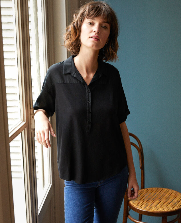 Camisa de doble tejido Noir