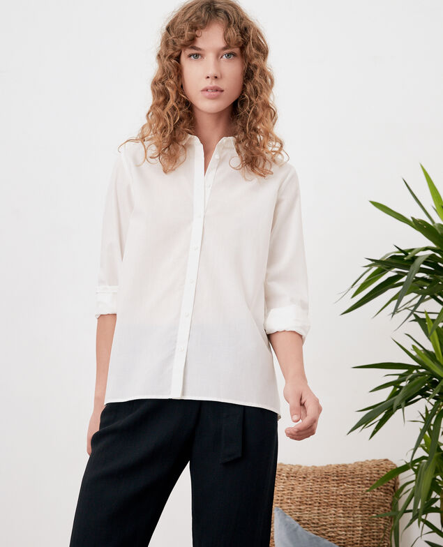Camisa con espalda plisada Blanc