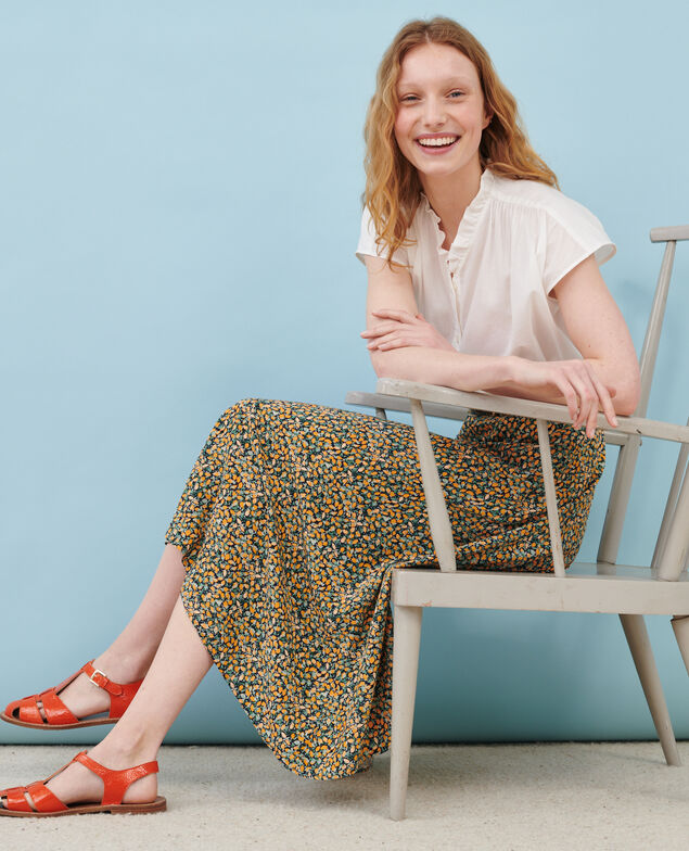 Falda larga estampada 8005c 116 print orange