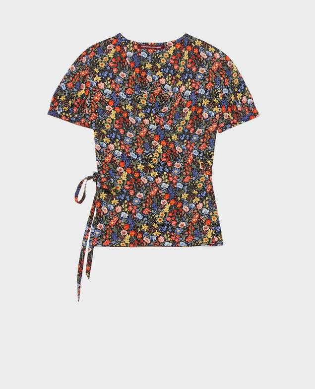 Parte superior estampada con escote cruzado Prairie black beauty