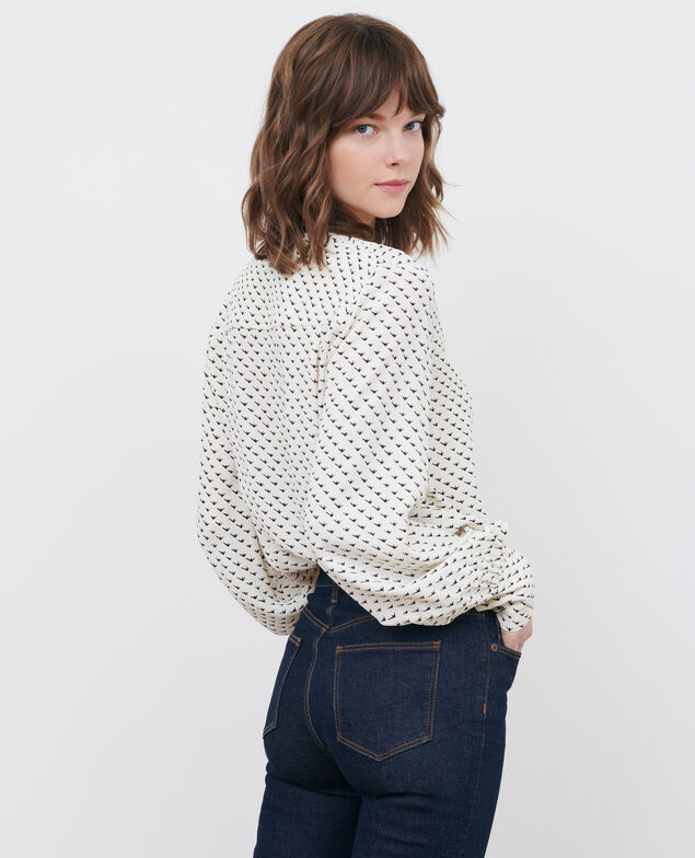 Blusa estampada Birdy ivoire