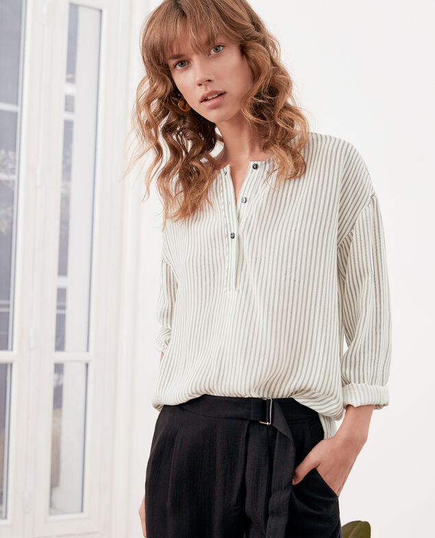 Blusa rayada Off white/black stripes