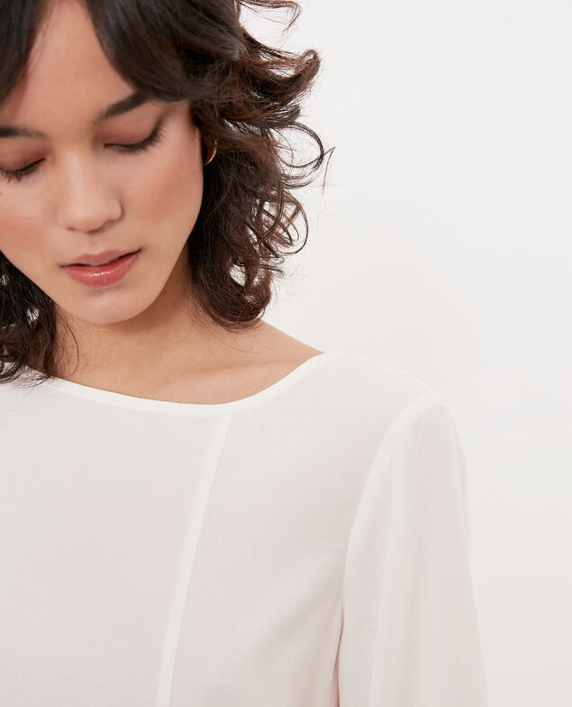Blusa con volante Blanco