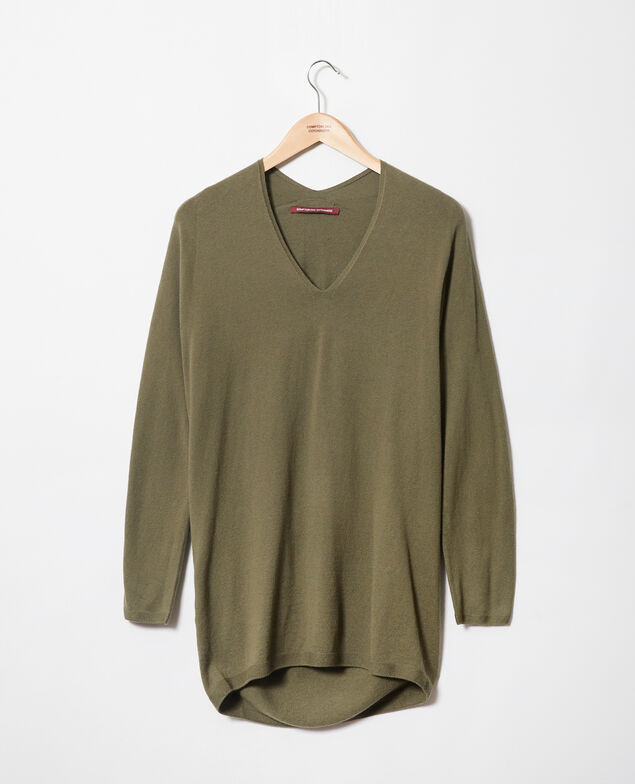 Jersey con cachemir Cheng olive