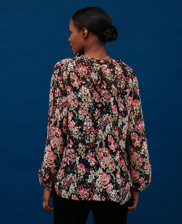 Blusa fluida estampada 7016c 09 black