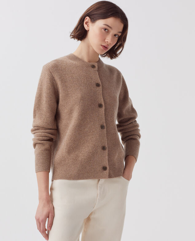 Cárdigan de lana U321 beige