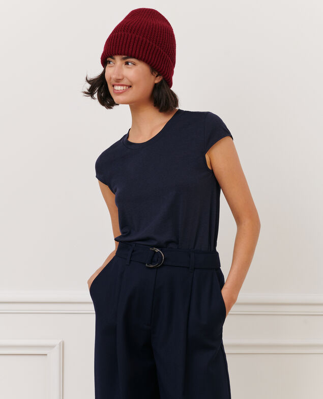 MANON - la camiseta con cuello redondo de algodón mezclado 7012c 69 navy