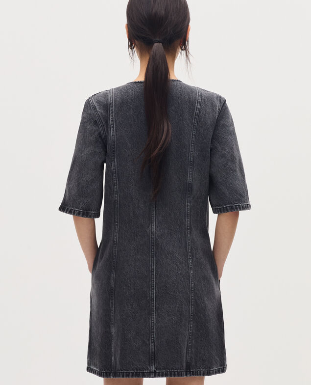 Vestido corto de algodón K081 dark gray