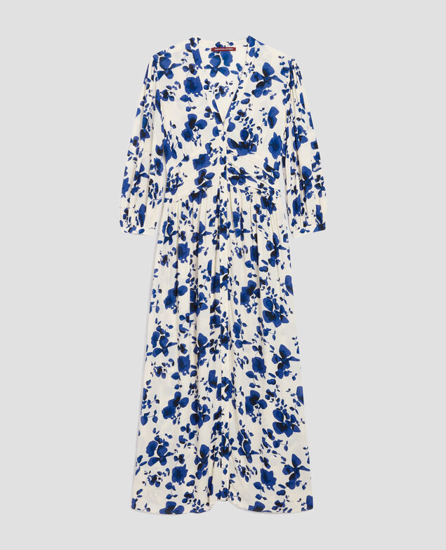 Vestido largo fluido I302 floral white